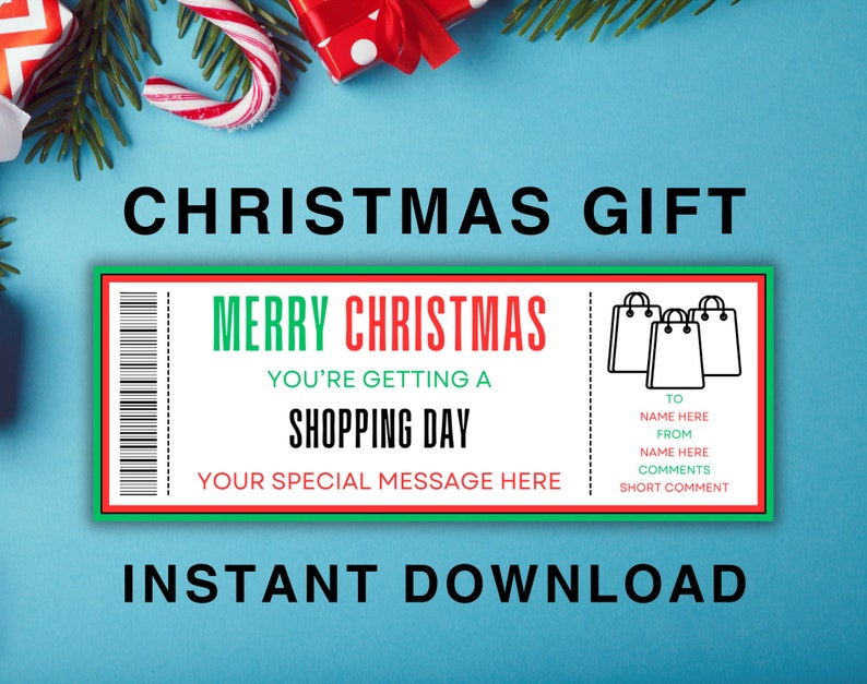 Christmas Shopping Day Ticket Voucher, Christmas Shopping Spree Trip