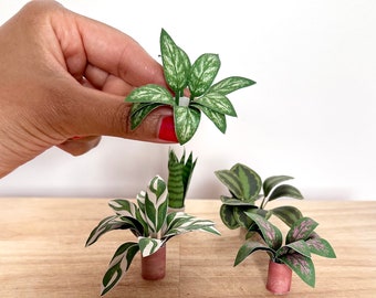Dollhouse Printables 1:6 Miniature Paper Plants and Pots (digital download)
