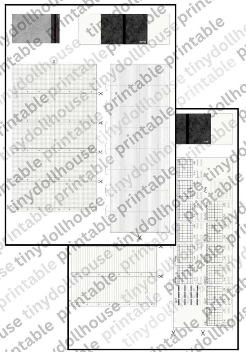 Miniature Printable 1:6 Office Supplies for Dollhouse Tiny Planner ...