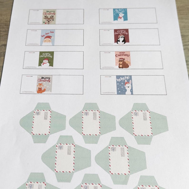 Dollhouse Printables 1:6 Miniature Christmas Cards and Envelopes ...