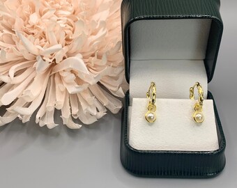 Orecchini Pendenti Con Perle D'Acqua Dolce E Cerchi Oro 18K - Doppio Ciondolo In Argento Sterling - Eleganti E Ipoallergenici Per Donna