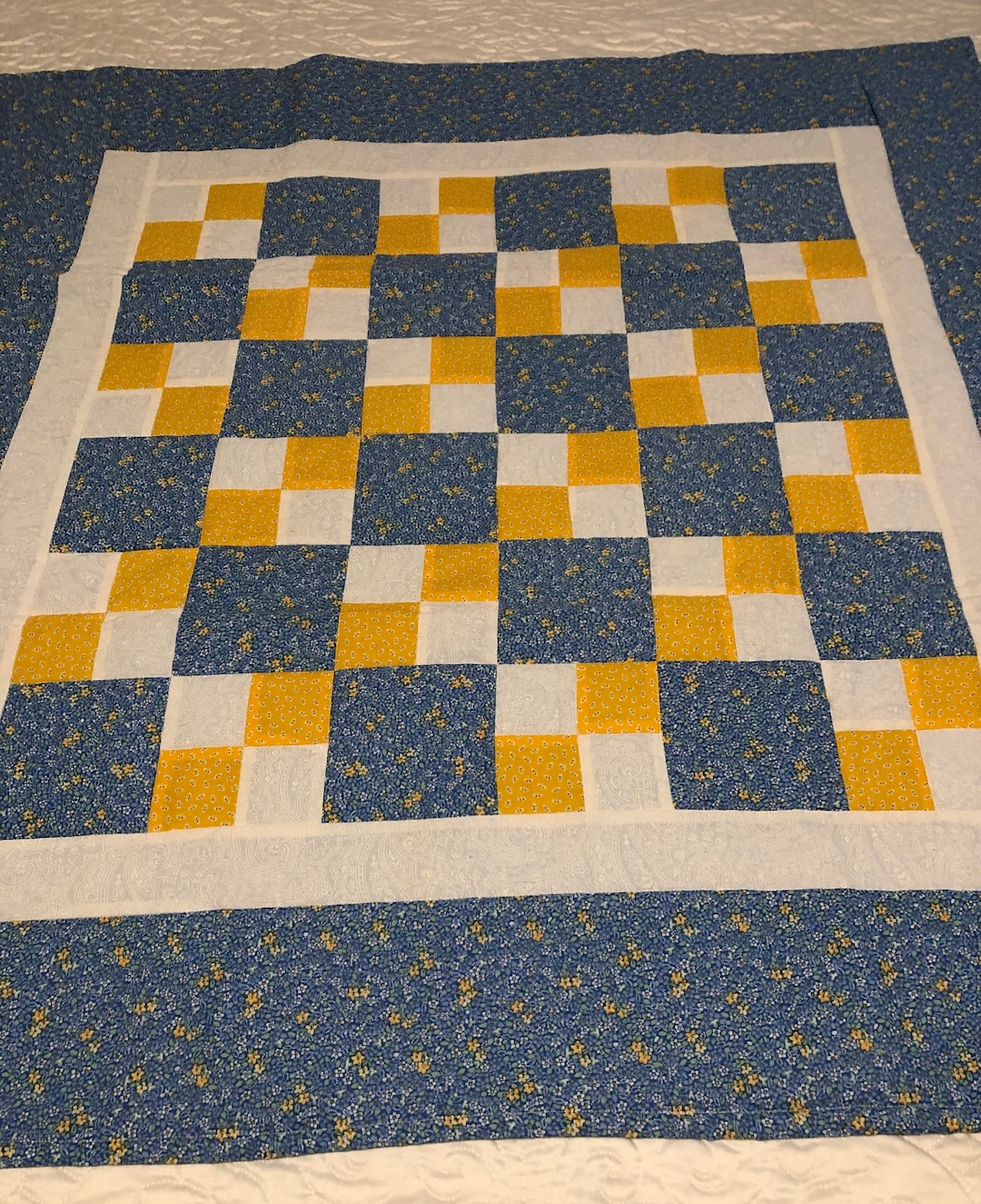 Baby Quilt, Square Block Etsy