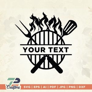 Griller svg, barbecue svg, grill svg, papa svg, grill master svg, cuisine svg, père svg, cuisine svg, monogramme svg, nom cadre svg, nom du grill