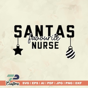 Infirmière préférée du père Noël svg png, joyeuse infirmière svg png, infirmière Noël SVG PNG, infirmière sublimation, cadeau de Noël, fichiers png joyeux Noël