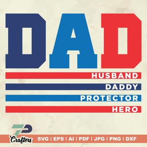 Papa mari papa protecteur héros Svg, Svg drôle de papa, Svg de blagues papa vintage, Svg fête des pères, cadeau pour mari, papa vie Svg,