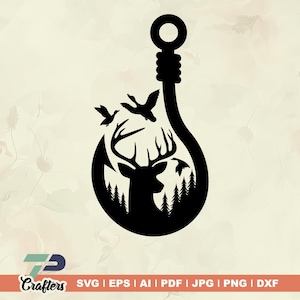 Duck Deer and Hook svg, Hunting and Fishing svg File Hunting, Fishing svg, Vector Clip Art, printable files, vinyl