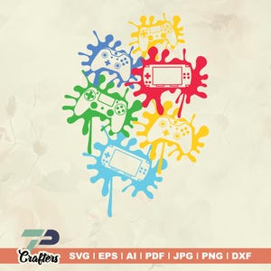 Lustiges Gaming SVG, Videospiel- Controller Color Pop SVG, Game Player, Cooles Geschenk für Gamer, SVG, Png-Dateien für Cricut Sublimation