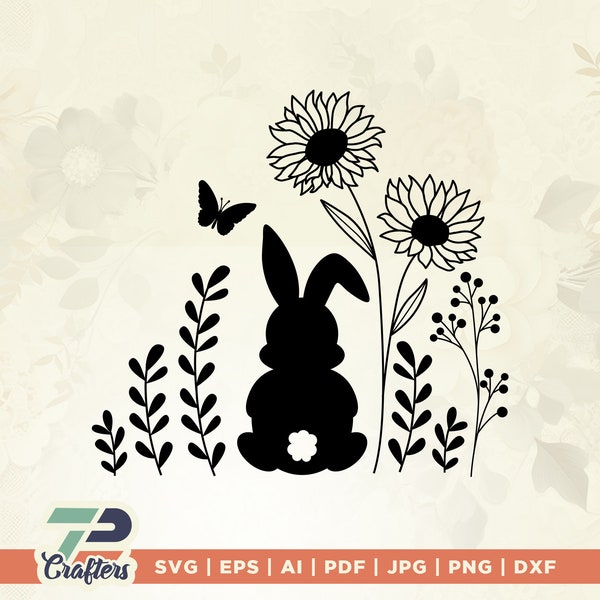 Easter bunny svg, Bunny svg, Easter svg, Rabbit svg, bunny rabbit svg, Easter monogram svg, Bunny Monogram svg, silhouette, sublimation