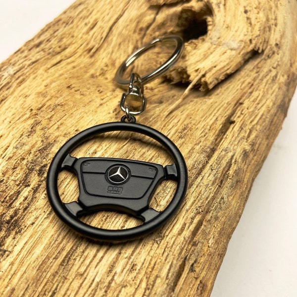 W124-W140-W210 Mercedes-Benz Black Steering Wheel Key Chain