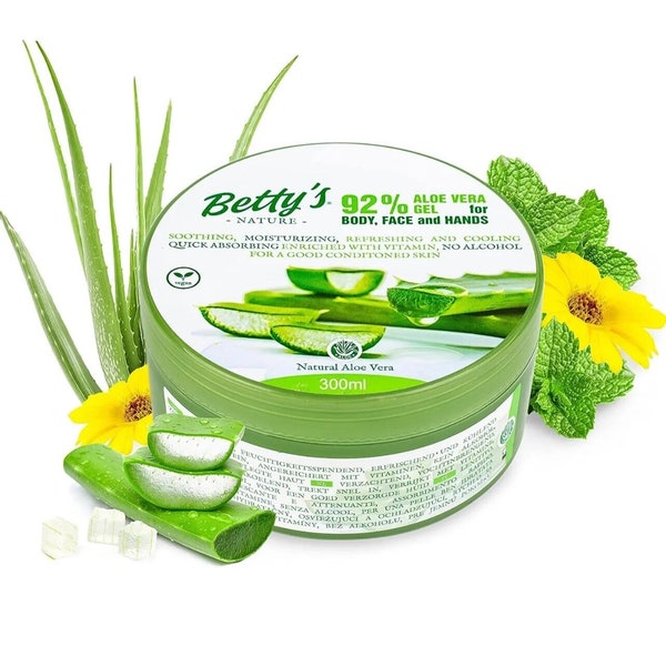 300ml BETTY'S NATURE Aloe Vera Gel for Body, Face and Hands / Körper Gesicht und Hand