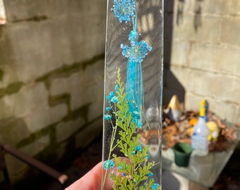 Blue Floral Bookmark