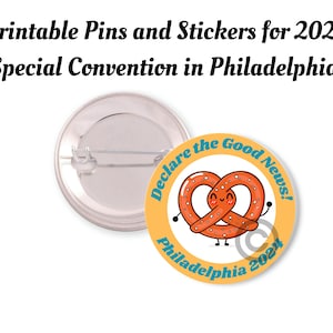 2024 Customizable Printable Philadelphia Special Convention  Button Pin, Sticker, Magnet, Keychain | Philly Pretzel | Declare the Good News