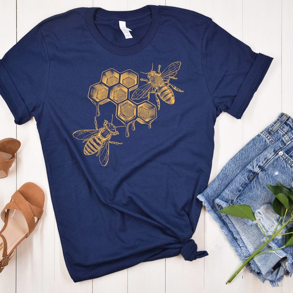 Chemise Bee Wildflower, T-shirt Bee, Chemise Nature, Chemise d'été, Chemise Mignonne Bee, Cadeau pour Maman, T-shirt Honeybee