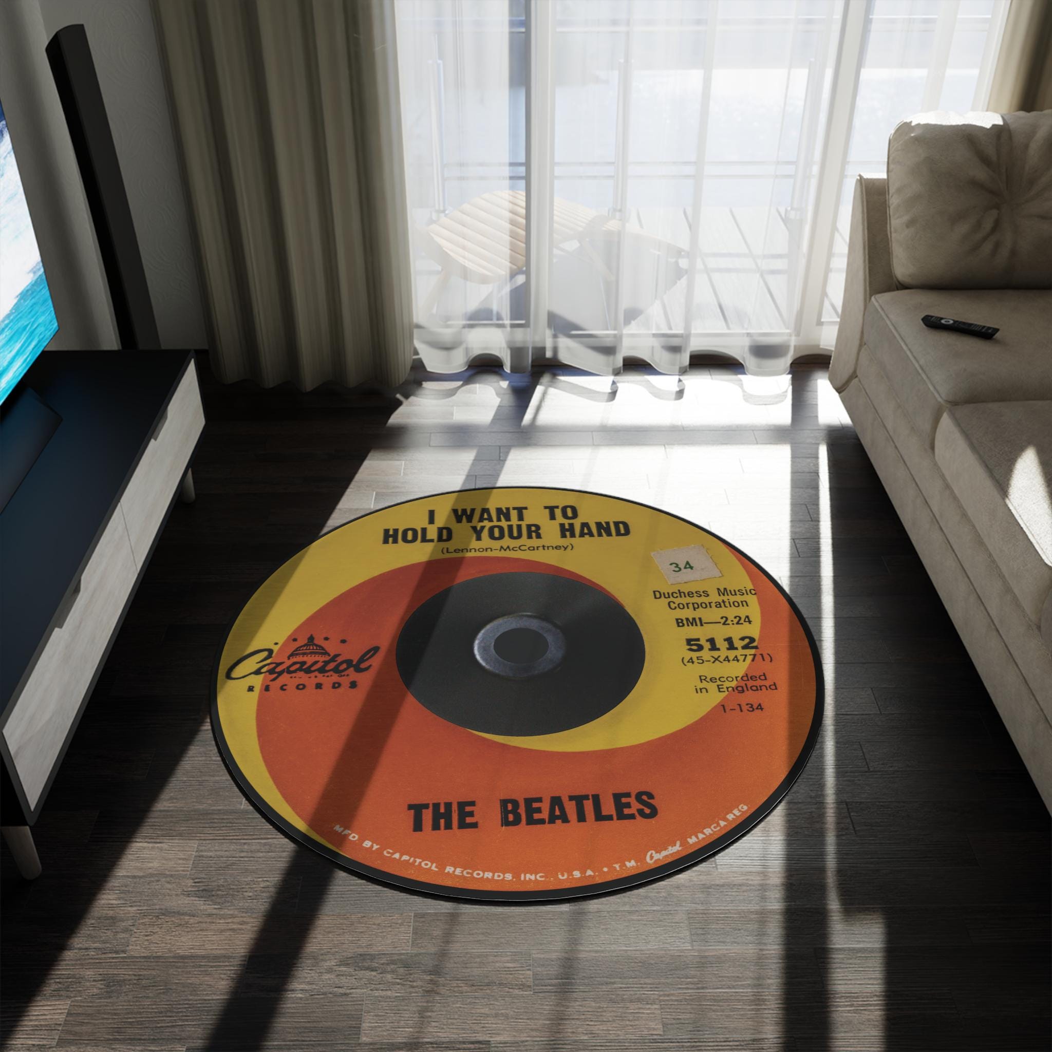 Timeless Spin Retro Vinyl Record Rug | Round Rug | Vintage Music Decor ...
