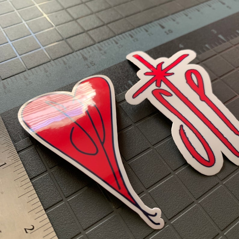 2pc Smashing Pumpkins Stickers Smashing Pumpkins Heart Logo Cross Logo