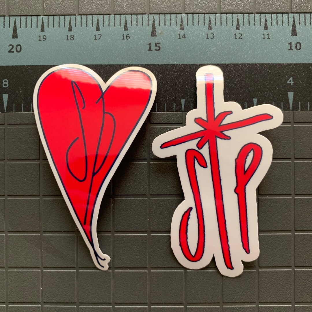 2pc Smashing Pumpkins Stickers Smashing Pumpkins Heart Logo Cross Logo