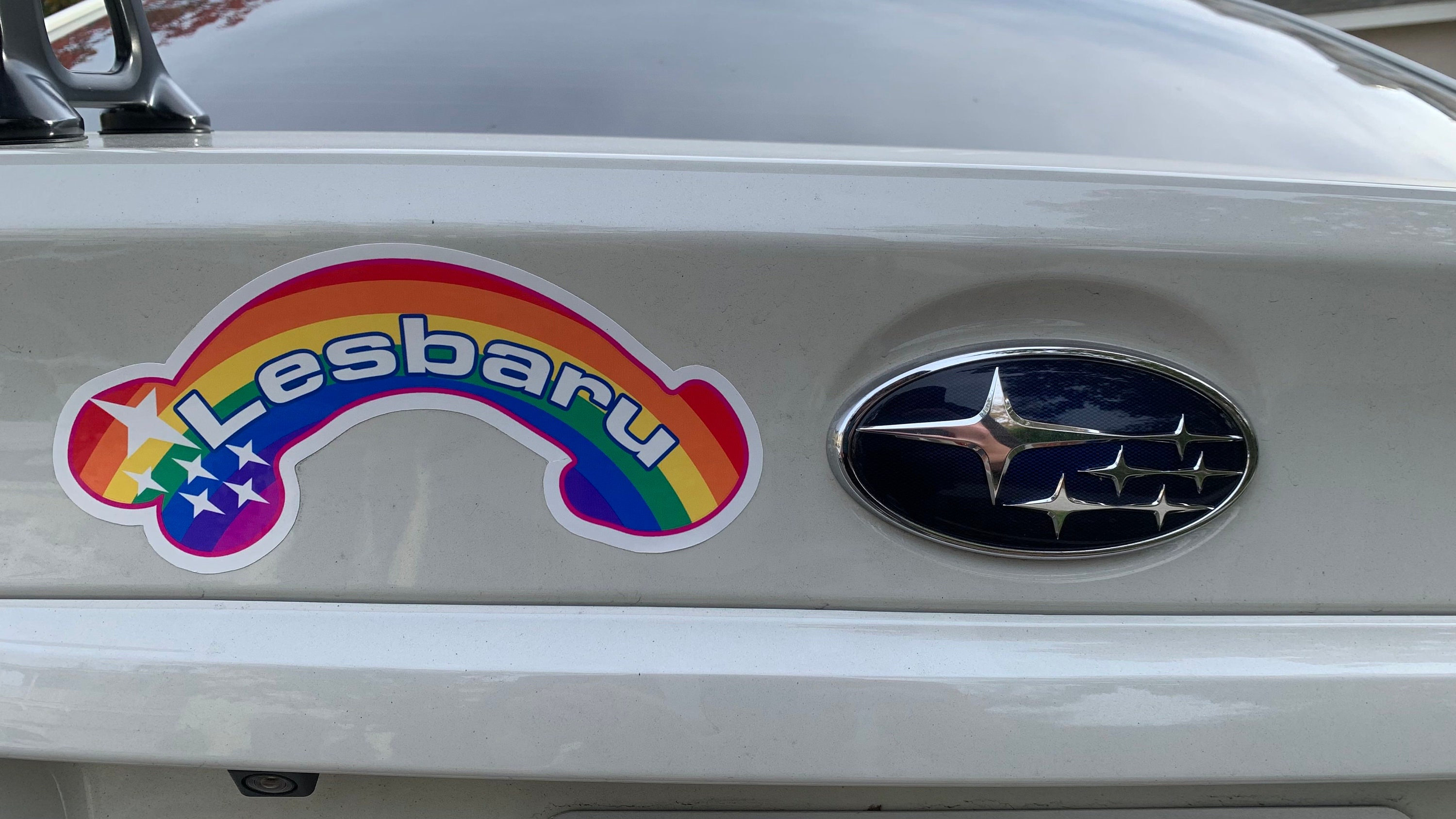 Prank Car Sticker Funny Subaru JDM Lesbaru Decal Rainbow Sticker Made in USA Etsy