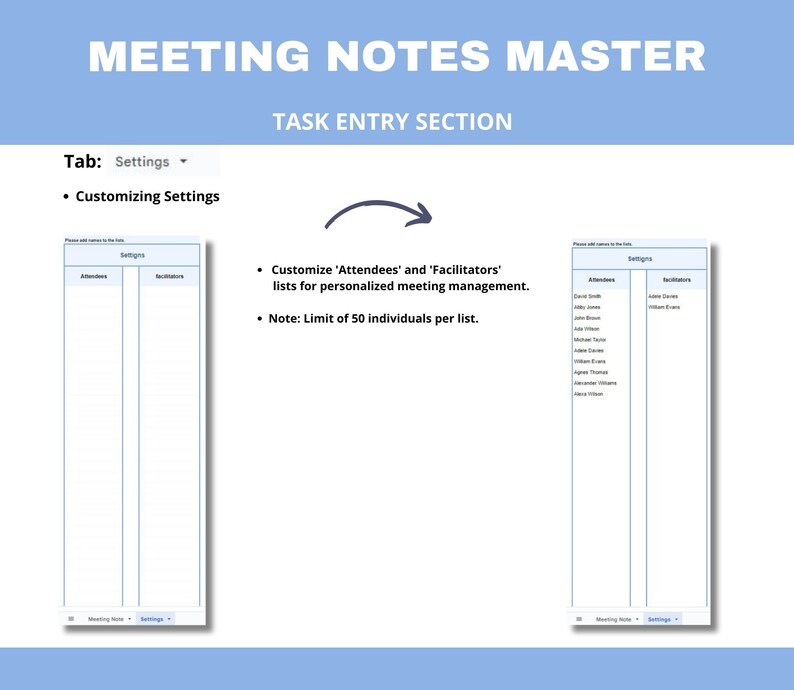Task Priority & Assignment Log: Excel Template for Meeting Notes, Decision Tracking, and Team Collaboration