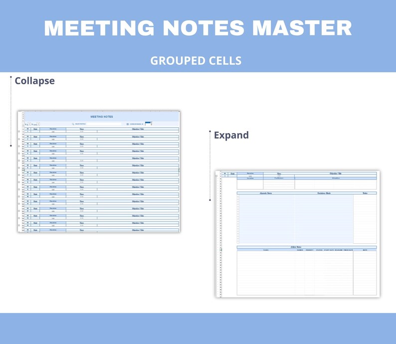 Task Priority & Assignment Log: Excel Template for Meeting Notes, Decision Tracking, and Team Collaboration