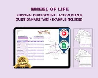 Wheel of Life Template: Goal Planner, Life Balance (Digital Download)