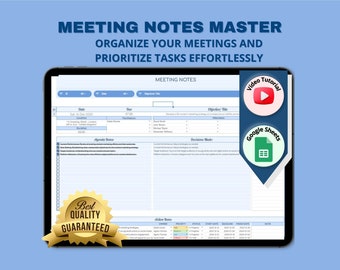 Meeting Notes Template: Action Item Planner for Google Sheets