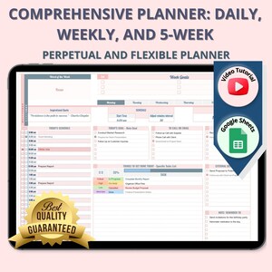 Daily Organization Planner: Expandable Weekly Worksheet (Google Sheets)