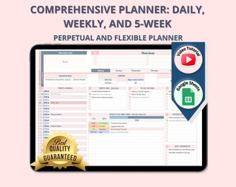 Daily Organization Planner: Expandable Weekly Worksheet (Google Sheets)