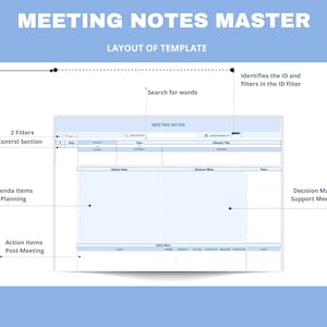 Task Priority & Assignment Log: Excel Template for Meeting Notes, Decision Tracking, and Team Collaboration