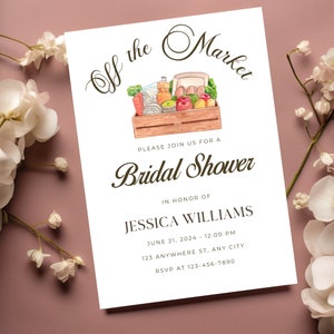 Fresh Off The Market Bridal Shower Invitation, Farmers Market Bridal Shower Invitation, She&#39;s Off Market Invite