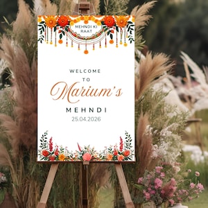 Mehndi welcome signs, Indian Wedding Welcome Sign, Pithi Mayoun Haldi signage , Indian Wedding Decor, Desi Event Sign, dholki signs editable