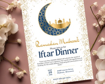 Iftar party invitation | Iftar dinner invitation | Ramadan invitation | Printable Islamic Celebration Invite