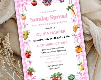 Sunday Spread Market Swap Invitation | Homemade Goods Exchange Invite | Editable Community Gathering Template