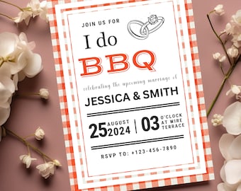 I Do BBQ Invitation, I Do BBQ Couples Invitation, Bbq Engagement, I Do BBQ Bridal Shower Invitation, Printable Invitation, Summer Cook Out