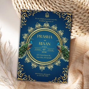 Carte d'invitation de mariage indien, faire-part de mariage pendjabi, faire gagner la date indienne, invitation Haldi Mayon Baraat Dholki, mariage musulman