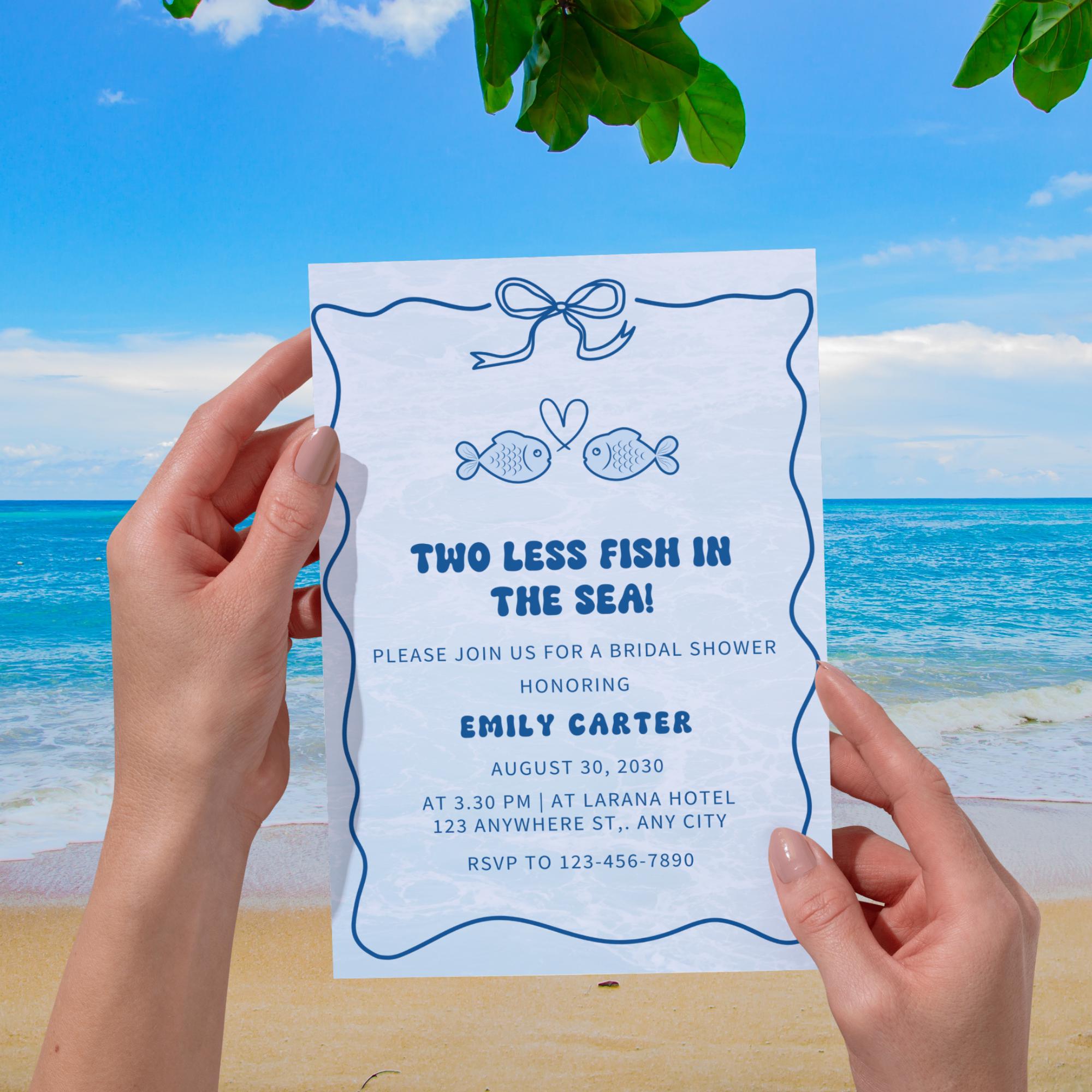 Wanky Candles Hochzeitskarte – 'Two Less Fish In The Sea' Glückwunschkarte Zur Hochzeit, 5x7 Zoll, Mit Umschlag