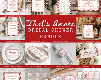 That’s Amore Bridal Shower Bundle, Italian Canva Templates (Instant Download)