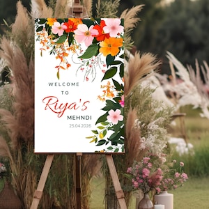 Mehndi welcome signs, Indian Wedding Welcome Sign, Pithi Mayoun Haldi signage , Indian Wedding Decor, Desi Event Sign, dholki signs editable