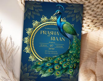 Indian Wedding Invitation card, Punjabi Wedding invitation, Save the Date Indian Invite, Haldi Mayon Baraat Dholki Invite, Muslim wedding
