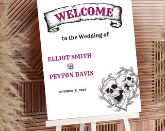 GOTHIC Wedding Welcome Sign Template, Halloween Wedding Welcome Sign, Till Death Do Us Part Signage, Printable Spooky Wedding Welcome Poster