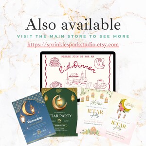 Invitación de Eid Mubarak / Invitación de Iftar / Cena de Eid / Invitación musulmana / Invitación virtual / Arte islámico / Ramadán / Eid Al Adha Fitr imagen 10
