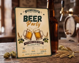 Beer Party Invitation | Beer Tasting Party Invite | Craft Beer Celebration | Beer Lover Gathering | Editable Digital Invite