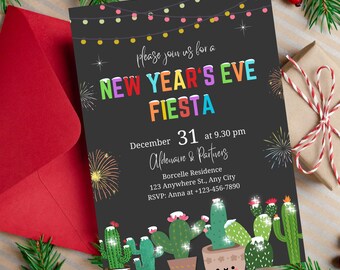 New Year Party Invitation, New Year Celebration Invite,  2024 New Years Eve Invite, Sparkler Invite, New Years Invitation, New Year's Evite
