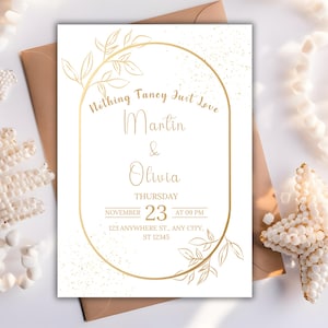 Courthouse Wedding Invitation, Nothing Fancy Just Love Invitation, Micro Wedding Invitation, Wedding Reception Invitation Template,