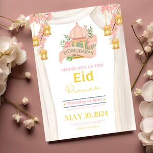 Eid Mubarak Einladung | Iftar Einladung | Eid Dinnerparty | Muslimischen Einladen | Virtuelle Einladung | Islamische Kunst| Ramadan| Eid Al Adha Fitr