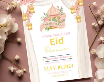 Eid Mubarak Invitation | Iftar Invitation | Eid Dinner Party | Muslim Invite | Virtual Invitation | Islamic Art| Ramadan| Eid Al Adha Fitr