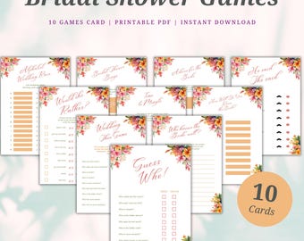 Tropisches Brautdusche Spiele Bundle, Tropisches Brautdusche Spiel Paket, Hawaiianisches Hochzeit Dusche Spiel, Party Spiel Printable Set von 10 Spiel