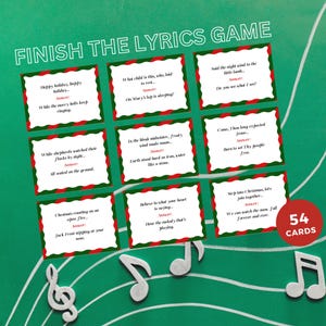 Christmas Finish the Lyrics Game, Christmas Carol Finish The Lyric Game, Christmas Song Trivia, Holiday Game, Printable Christmas Party Game