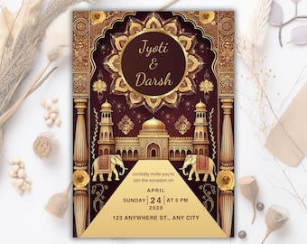 Indian Wedding Invitation card, Punjabi Wedding invitation, Save the Date Indian Invite, Haldi Mayon Baraat Dholki Invite, Digital Reception