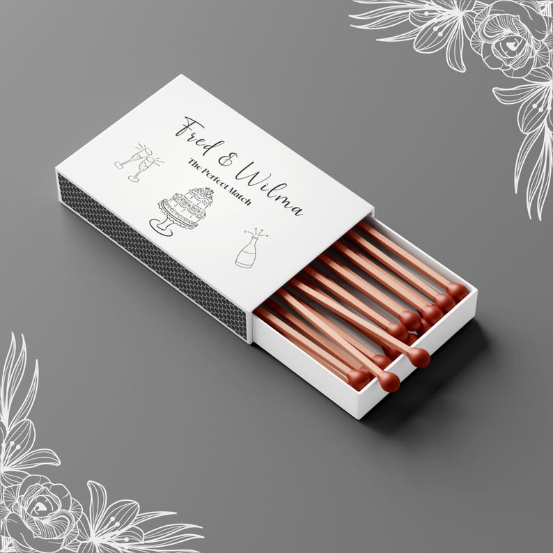 Editable Matchbox Wedding Favor Template, Custom Printable Matchbook ...