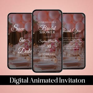 Floral Bridal Shower Animated Invitation | Digital Video Invite | Editable Bachelorette Party Canva Template | Instant Download